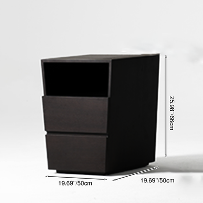 Compact Office Bedside Cabinet - Space-Saving Solid Wood & Organized Storage Cabinet 2-Drawer For Home Office