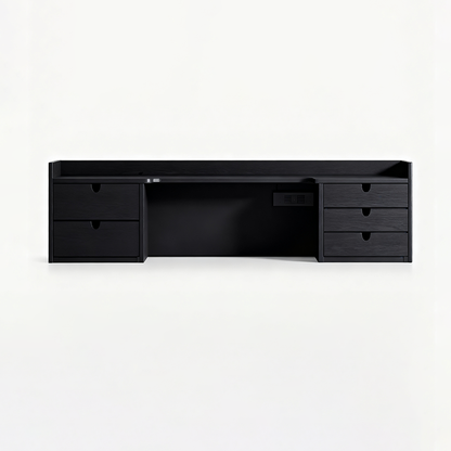 Sleek Black Vanity Storage Shelf - Organized Beauty Storage Rack 5-Drawer For Bedroom
