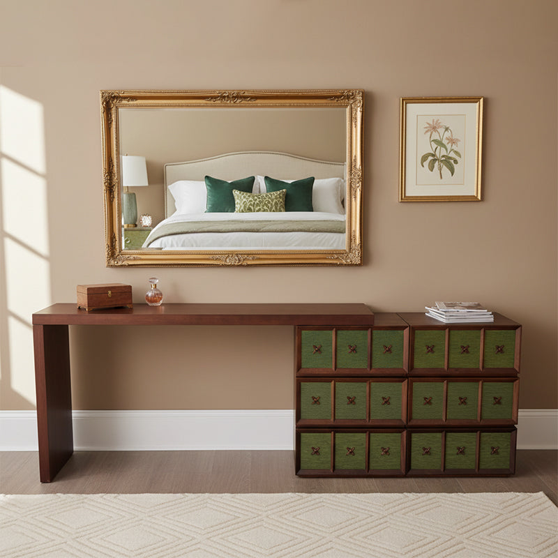 Mid-century Makeup Vanity - Wide Countertop & Eco-Friendly Material Table For Bedroom