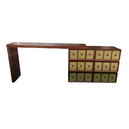 Mid-century Makeup Vanity - Wide Countertop & Eco-Friendly Material Table For Bedroom