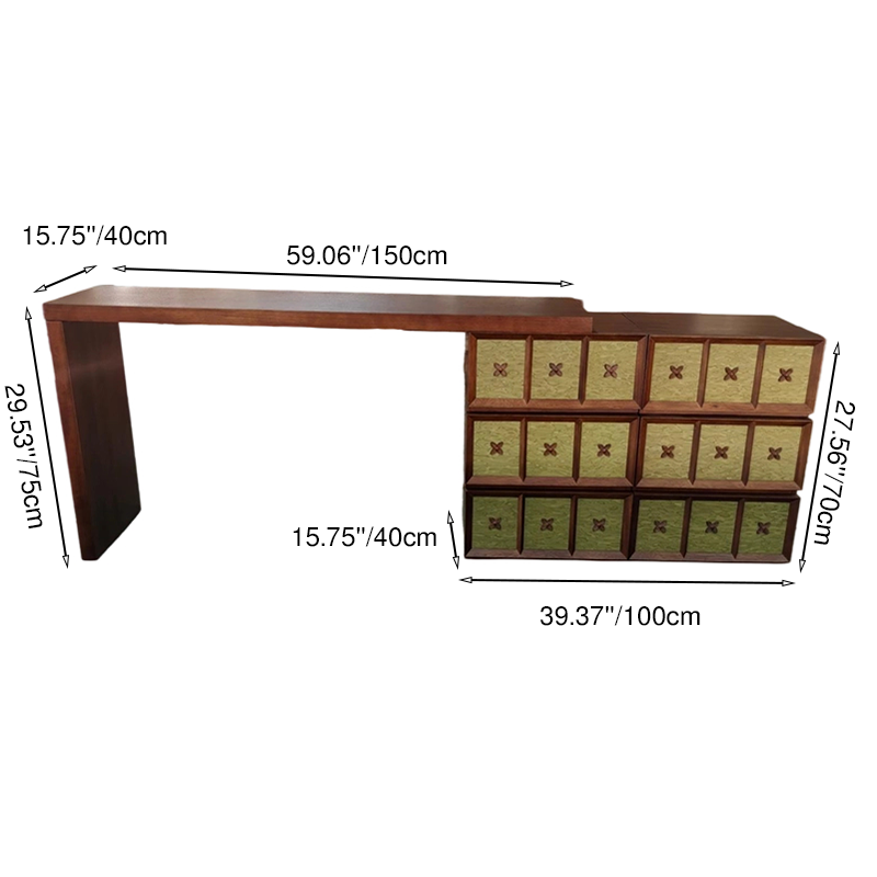 Mid-century Makeup Vanity - Wide Countertop & Eco-Friendly Material Table For Bedroom