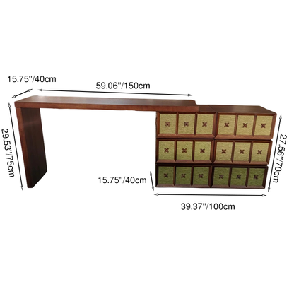 Mid-century Makeup Vanity - Wide Countertop & Eco-Friendly Material Table For Bedroom