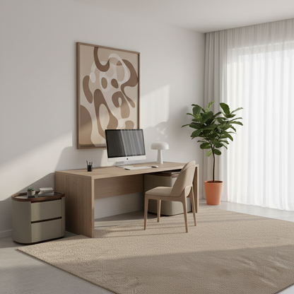 Modern Luxury Rounded Edge Bedside Cabinet - Saddle Leather 2 Drawer Nightstand For Bedroom