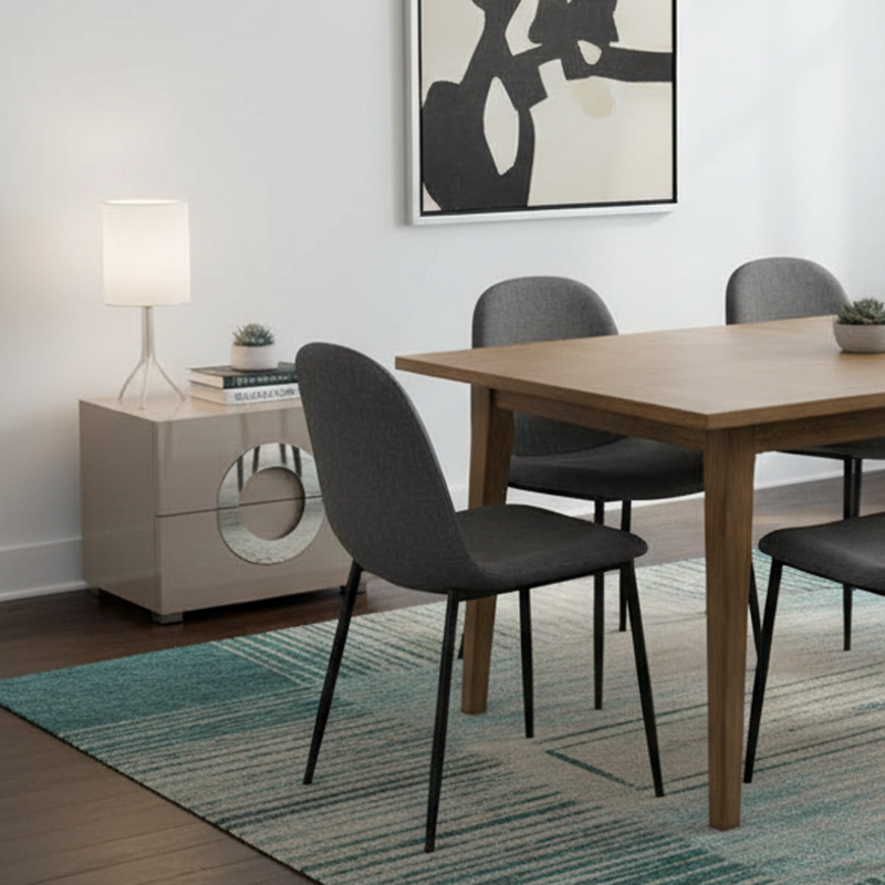 Modern Minimalist High-Gloss Unique Round Handle Bedside Cabinet - 2 Drawers Nightstand For Bedroom