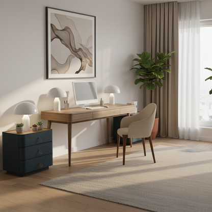 Modern Luxury Rounded Corner Curved Side Table - Faux Saddle Leather 3-Drawer Nightstand For Bedroom