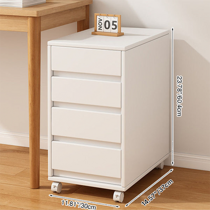 Modern Minimalist MDF Rectangular Rolling Storage Cabinet With 4-5 Drawers For Bedroom & Office